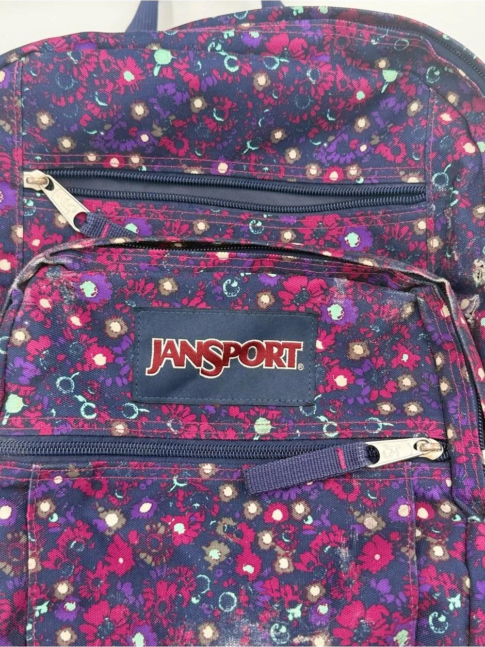 Jansport Purple Floral Print Backpack